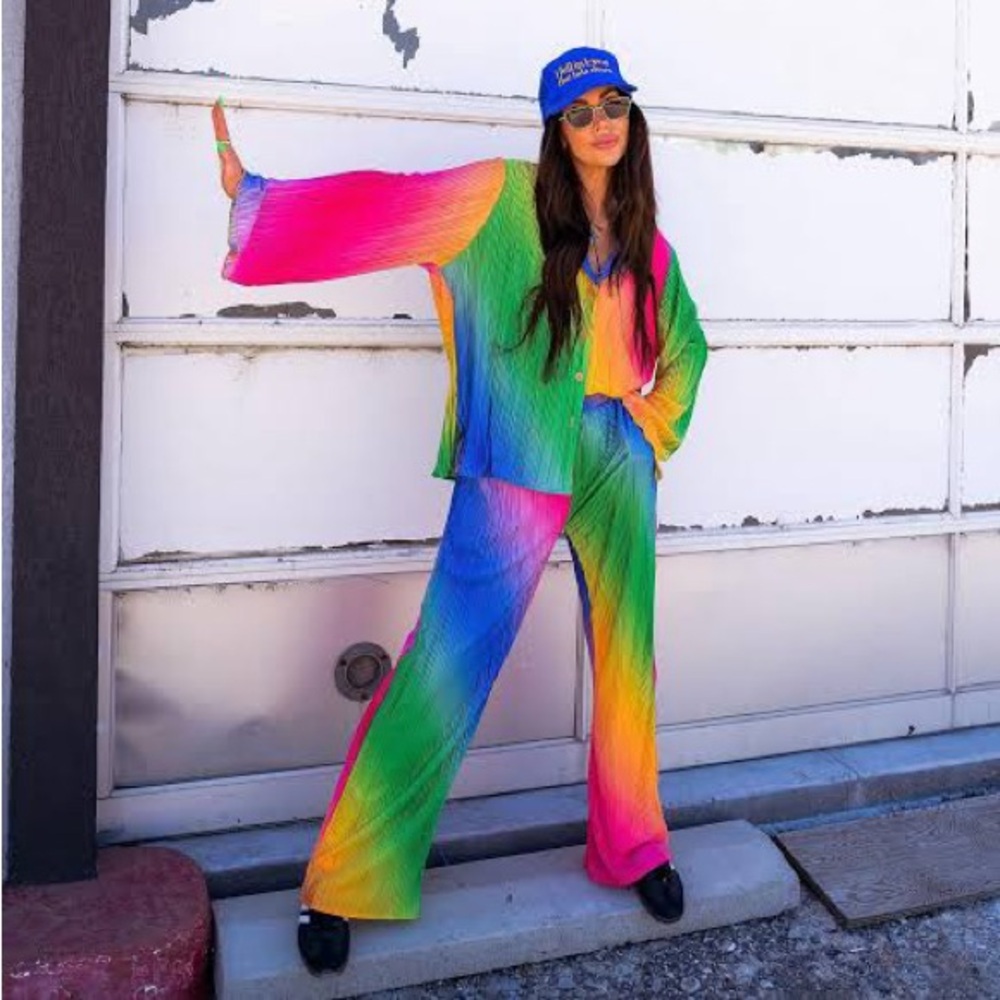 Dressed in LaLa Rainbow Plisse Set